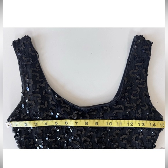 vintage 70s 80s dave and johnny sequin beaded Fringed Flapper Dress sleeveless - Picture 13 of 16